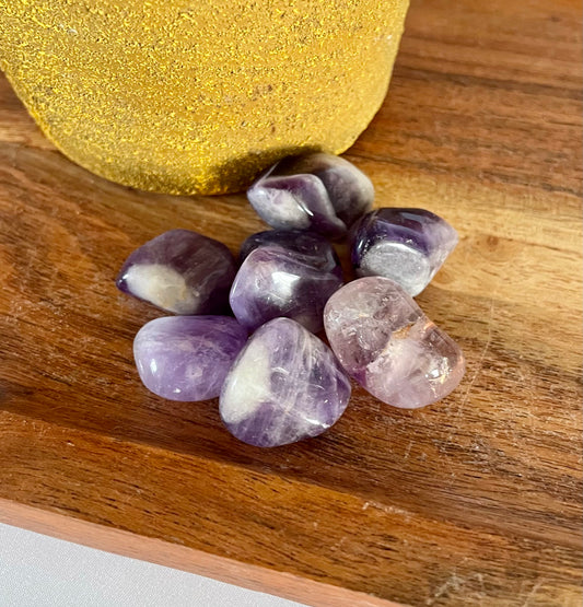 Chevron Amethyst Tumbles